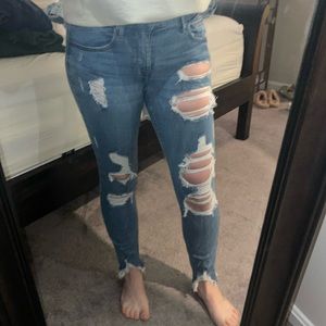 Express skinny ankle mid rise